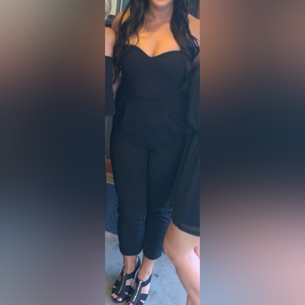 Elegant Black Strapless Jumpsuit